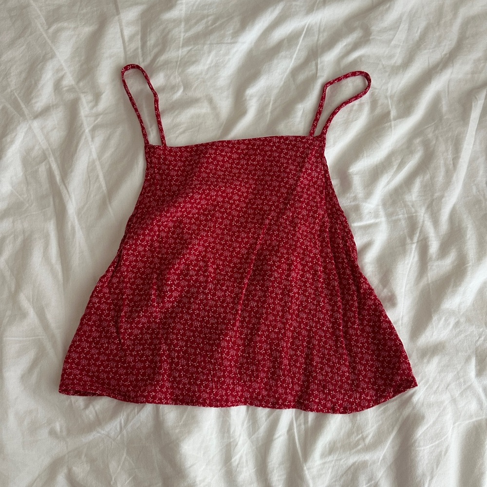 Brandy Melville Red Crop Camisole Tank Top